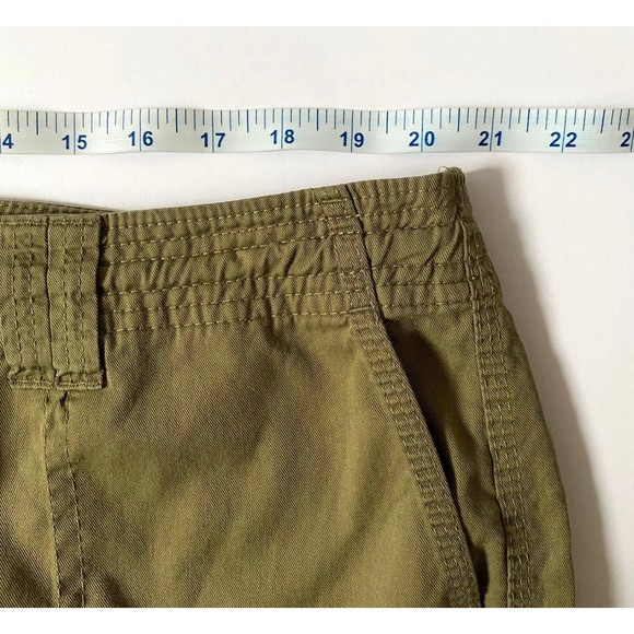 Liz Claiborne Capris 20W Olive Green Sloane Cargo Drawstring Waist Legs Lyocell - Picture 10 of 13